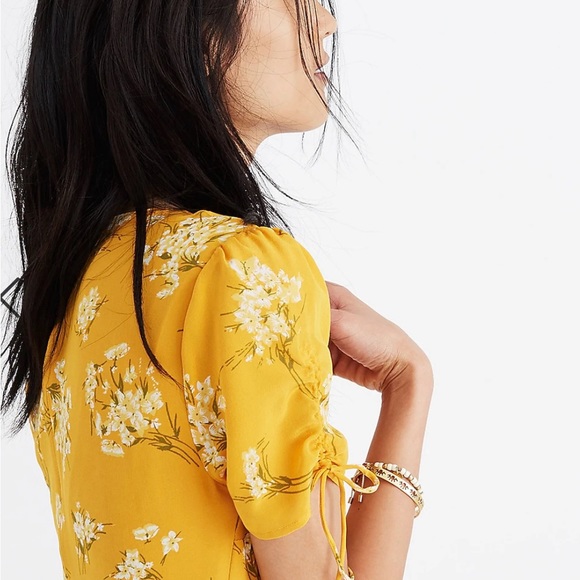 Madewell Silk Maxi Wrap Dress in Butterfly Garden, size 00 - Picture 2 of 13